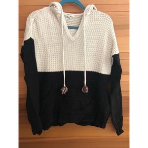 Madewell hooded tassel pullover sweater